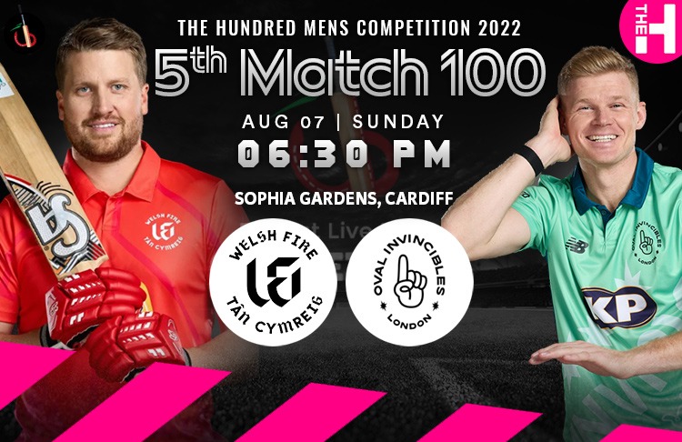 Welsh Fire vs Oval Invincibles 5th 100 Balls Match Preview, Probable XI, Match Prediction, Pitch Report & More (The Hundred Mens)