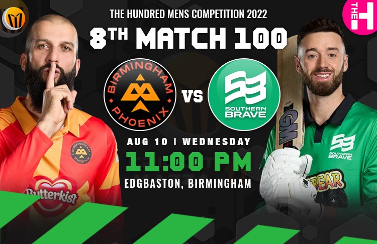 Birmingham Phoenix vs Southern Brave 8th 100 Balls Match Preview, Probable XI, Match Prediction, Pitch Report & More