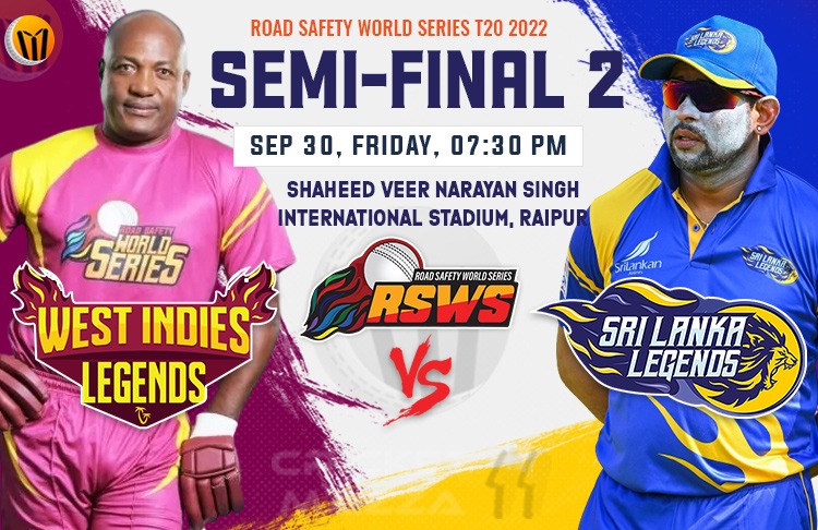 Sri Lanka Legends vs  West Indies Legends 2nd Semifinal T20 Match Preview, Probable XI, Top Picks, Match Prediction, Pitch Report & More