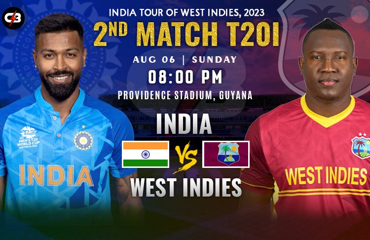 West Indies vs India 2nd T20I Match Live Preview, Pitch Report, Probable XI, Match Details, Weather Report & More