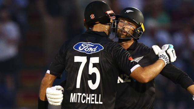 Conway, Mitchell centuries power New Zealand to crushing eight-wicket win